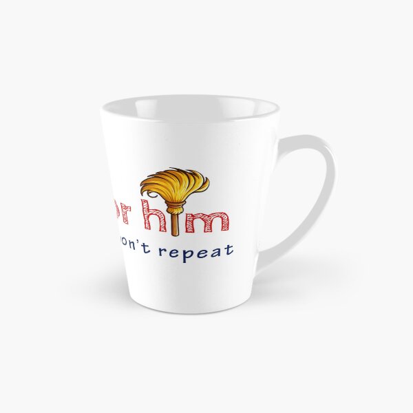 Item preview, Regretful statement in red outlined letters above blue cursive, with a gold feather on a white background, about a voting mistake designed and sold by homydesign.