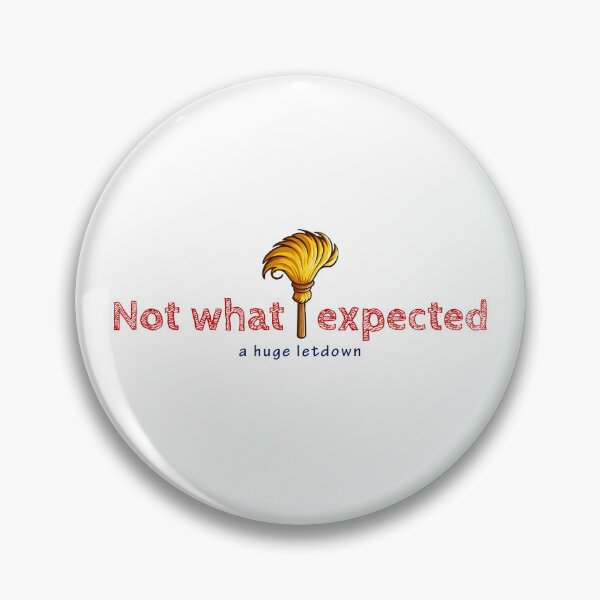 Item preview, Disappointment expressed in red outlined letters above blue cursive, featuring a gold feather on a white background designed and sold by homydesign.