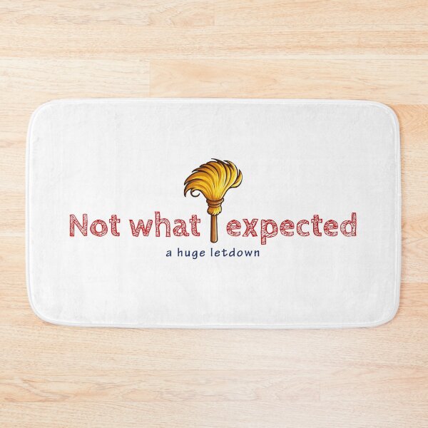 Item preview, Disappointment expressed in red outlined letters above blue cursive, featuring a gold feather on a white background designed and sold by homydesign.