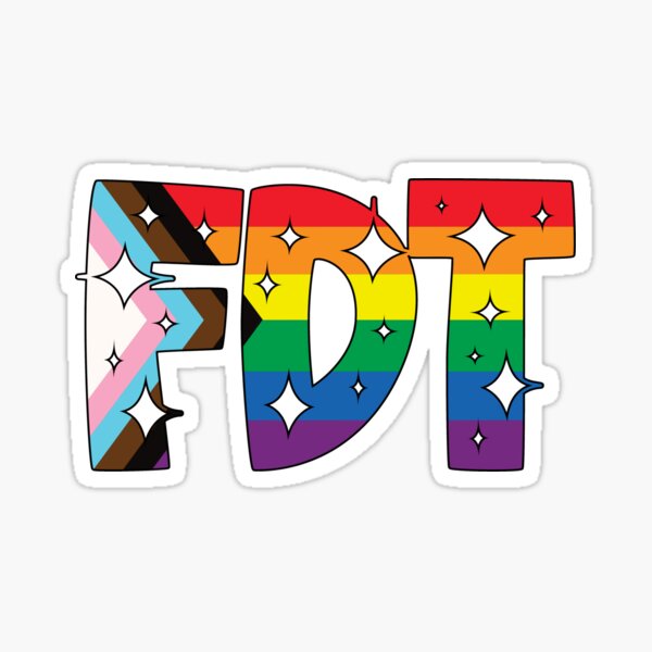 Vista previa del artículo con la obra «Bandera del orgullo del progreso FDT», diseñado y vendido por Caring Hearts.