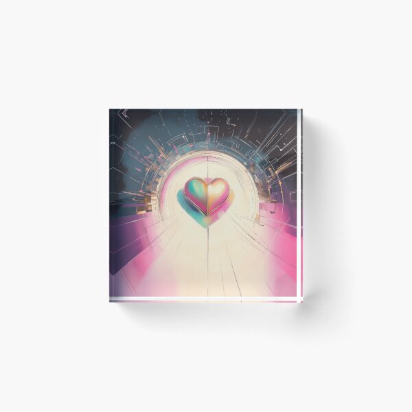 Item preview, Colorful Futuristic Heart Art | 3D Abstract Portal Design designed and sold by BlissxPals.