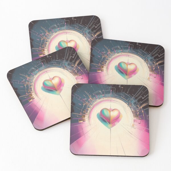 Item preview, Colorful Futuristic Heart Art | 3D Abstract Portal Design designed and sold by BlissxPals.