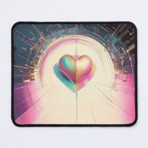 Item preview, Colorful Futuristic Heart Art | 3D Abstract Portal Design designed and sold by BlissxPals.