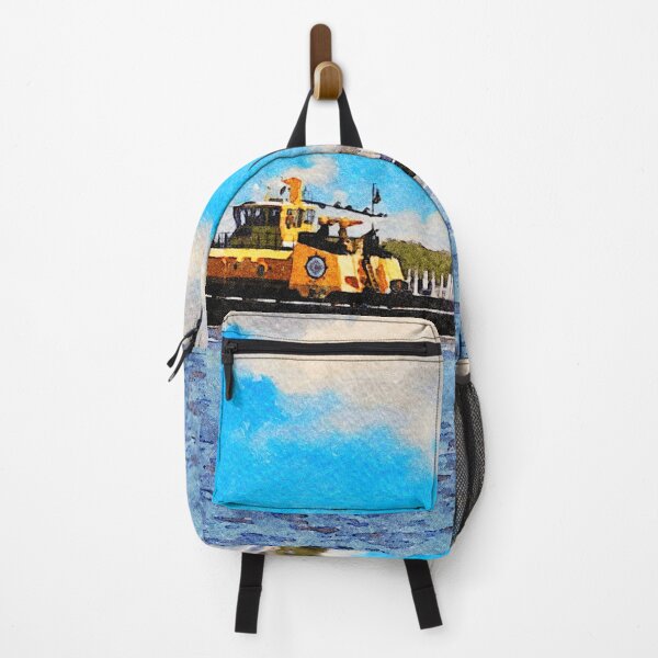 Item preview, Watercolor painting of a tugboat sailing on the Savannah River in Georgia designed and sold by GestaltImagery.