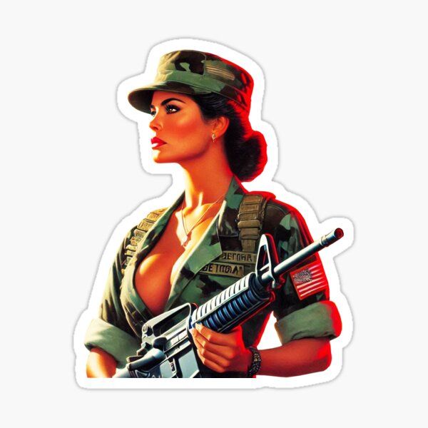 Vista previa del artículo con la obra «Chica soldado», diseñado y vendido por PulpVintage.