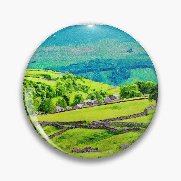Item preview, Vivid watercolor landscape of the Lake District in England under blue skies designed and sold by GestaltImagery.