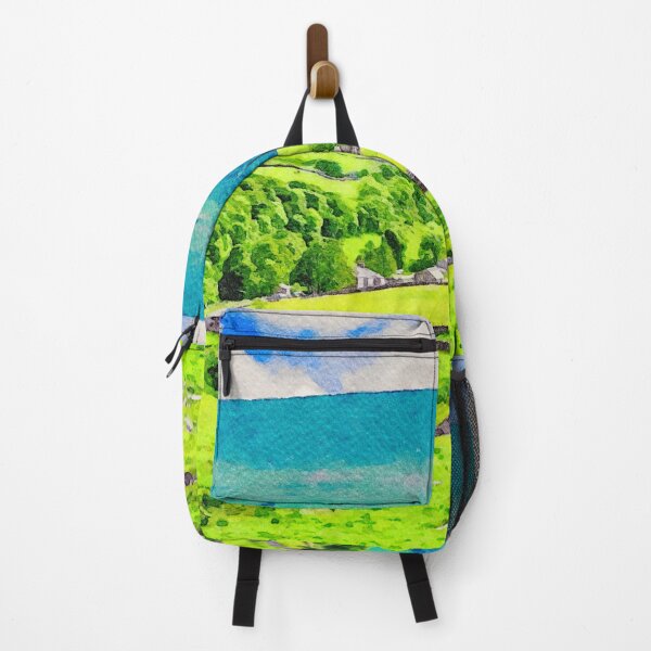 Item preview, Vivid watercolor landscape of the Lake District in England under blue skies designed and sold by GestaltImagery.