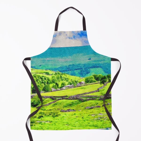 Item preview, Vivid watercolor landscape of the Lake District in England under blue skies designed and sold by GestaltImagery.