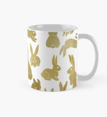 Gold Bunny Rabbit Silhouettes Mug