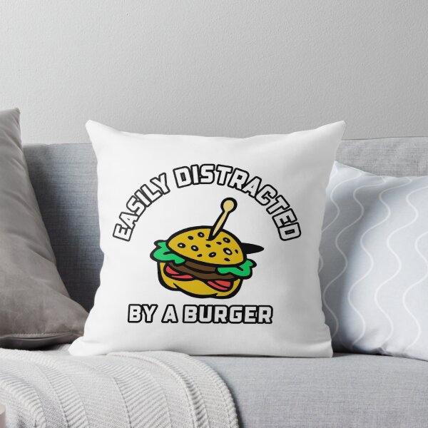 Item preview, Easily distracted by a burger designed and sold by FirstTimeTees.