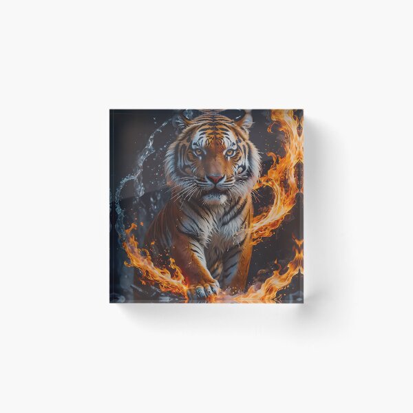 Item preview, Torrential Tiger Surrounded By Swirling Flames designed and sold by tobyheward.
