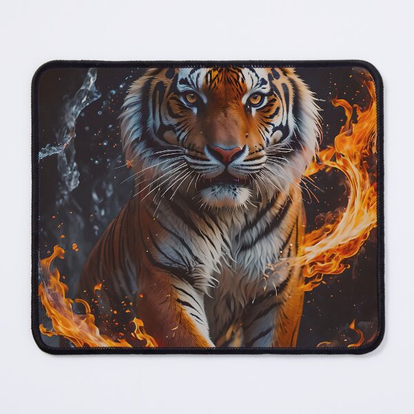 Item preview, Torrential Tiger Surrounded By Swirling Flames designed and sold by tobyheward.