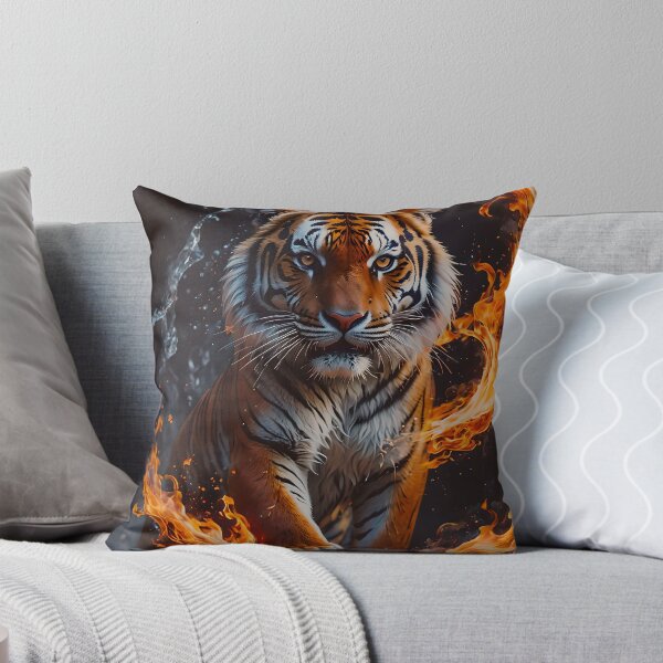 Item preview, Torrential Tiger Surrounded By Swirling Flames designed and sold by tobyheward.
