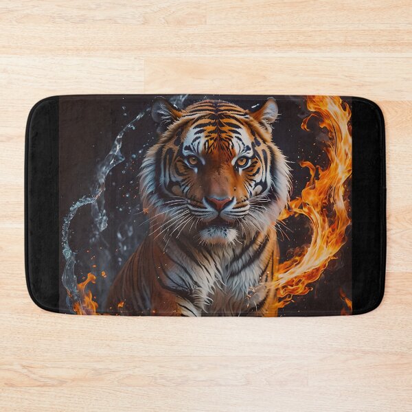 Item preview, Torrential Tiger Surrounded By Swirling Flames designed and sold by tobyheward.