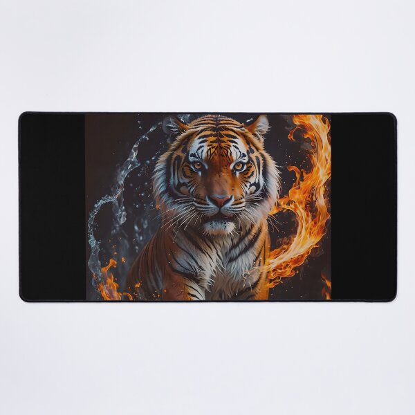 Item preview, Torrential Tiger Surrounded By Swirling Flames designed and sold by tobyheward.
