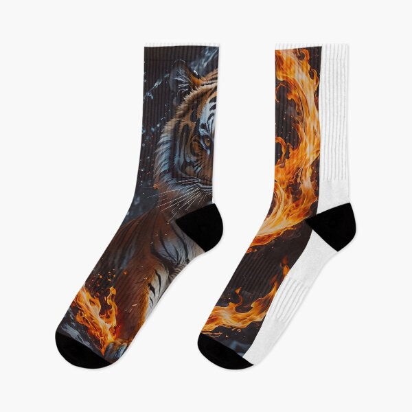Item preview, Torrential Tiger Surrounded By Swirling Flames designed and sold by tobyheward.
