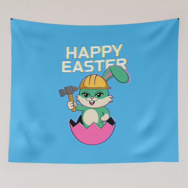 Item preview, Funny Easter Bunny Construction Worker designed and sold by TeeGrit.