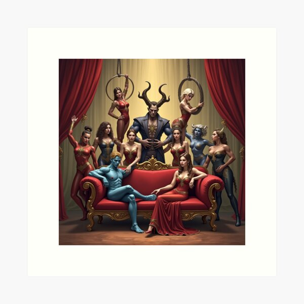 Item preview, Fantasy Circus Performers – Elegant Group Illustration designed and sold by jaksa429.