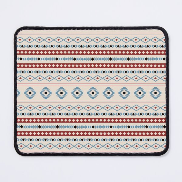Item preview, Aztec Red Blue Black Cream Mixed Motifs Pattern designed and sold by NataliePaskell.