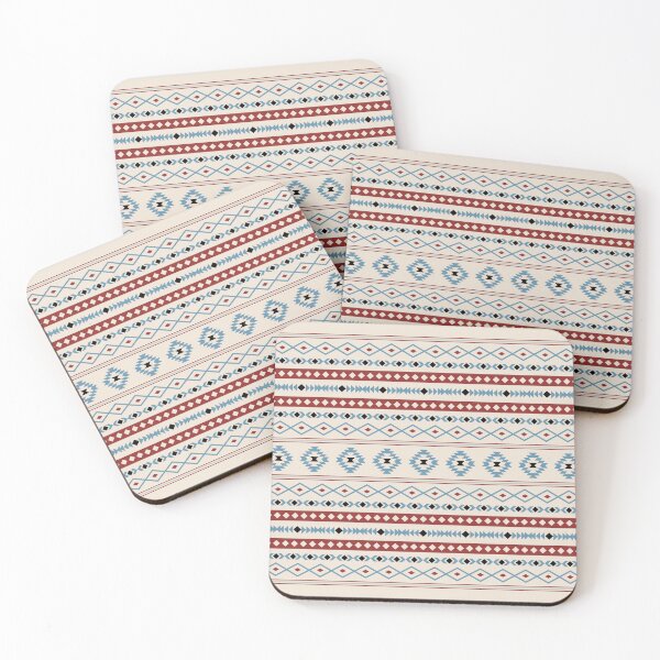 Item preview, Aztec Red Blue Black Cream Mixed Motifs Pattern designed and sold by NataliePaskell.