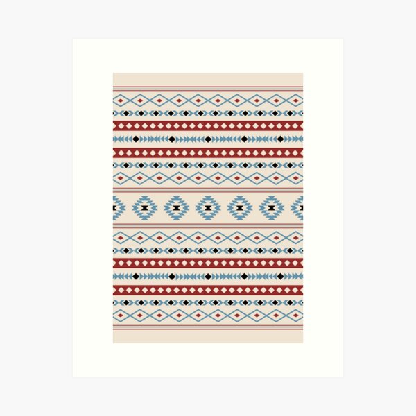 Aperçu de l'œuvre Motif mixte aztèque rouge bleu noir crème créée et vendue par NataliePaskell.