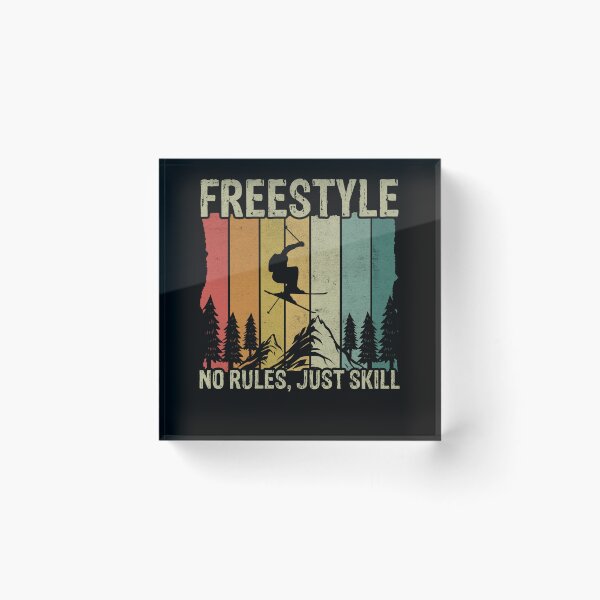 Item preview, Freestyle Skiing No Rules Just Skill Retro Ski designed and sold by PrintCrafting.