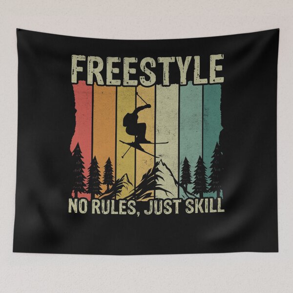 Item preview, Freestyle Skiing No Rules Just Skill Retro Ski designed and sold by PrintCrafting.