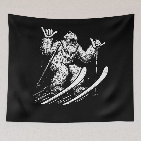 Item preview, Ski Bigfoot Yeti Snow Adventure Funny Winter designed and sold by PrintCrafting.