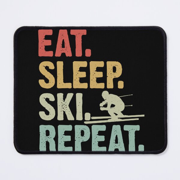 Item preview, Eat Sleep Ski Repeat - Funny Skiing Retro designed and sold by PrintCrafting.