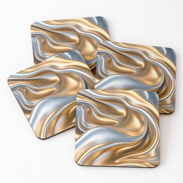 Item preview, Abstract Liquid Metal Waves designed and sold by PhoceaWallpaper.