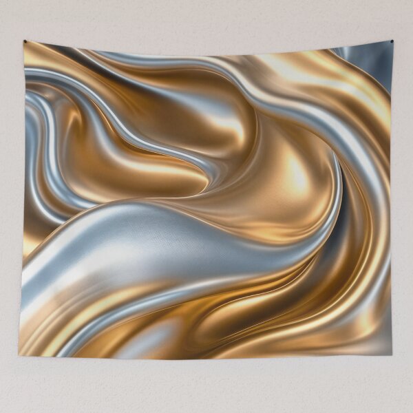 Item preview, Abstract Liquid Metal Waves designed and sold by PhoceaWallpaper.