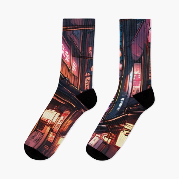 Item preview, Japanese Neon Street Illustration designed and sold by PhoceaWallpaper.