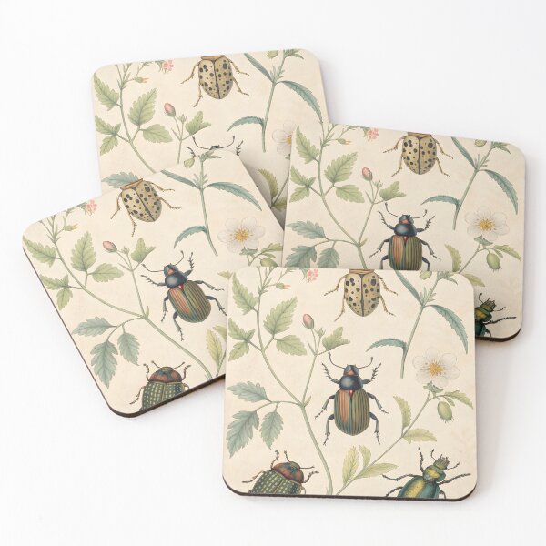 Item preview, Antique vintage botanical poster with bugs designed and sold by DuskTillDown.