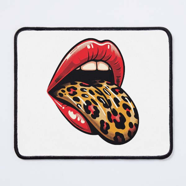 Item preview, Red Lip Leopard Tongue designed and sold by GraphiQTees.