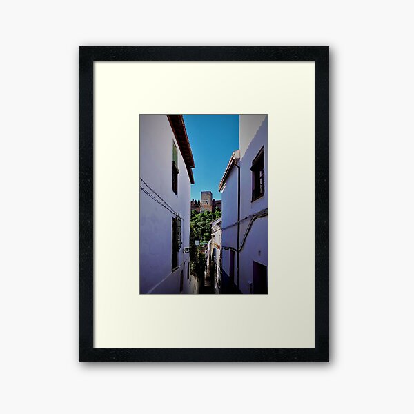 Item preview, Alhambra Tower Through an Albaicín Alley designed and sold by DeepFrame.