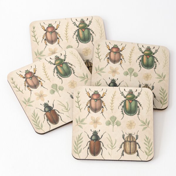Item preview, Antique vintage botanical poster with bugs designed and sold by DuskTillDown.