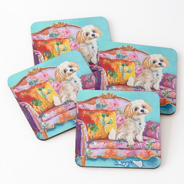 Item preview, Grandmillennial art, Innocent until proved guilty, whimsical dog art designed and sold by SophieClimaArt.