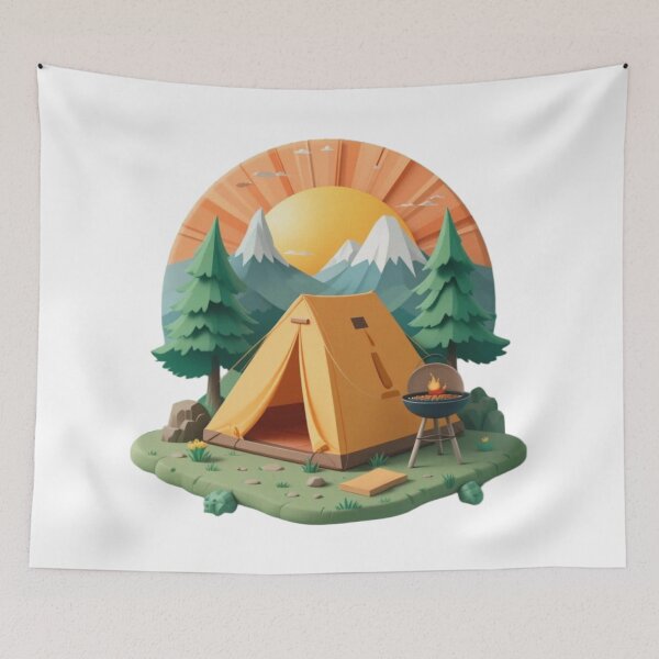 Item preview, Camping in the tent designed and sold by colorsofcherry.