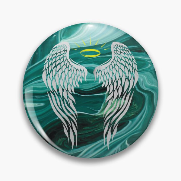 Item preview, Angel + Halo Aqua - Flow Art / Pour Painting - jdp-14-0007 designed and sold by ANomadDesigns.