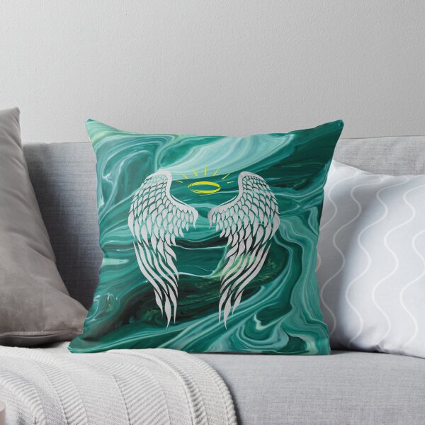 Item preview, Angel + Halo Aqua - Flow Art / Pour Painting - jdp-14-0007 designed and sold by ANomadDesigns.