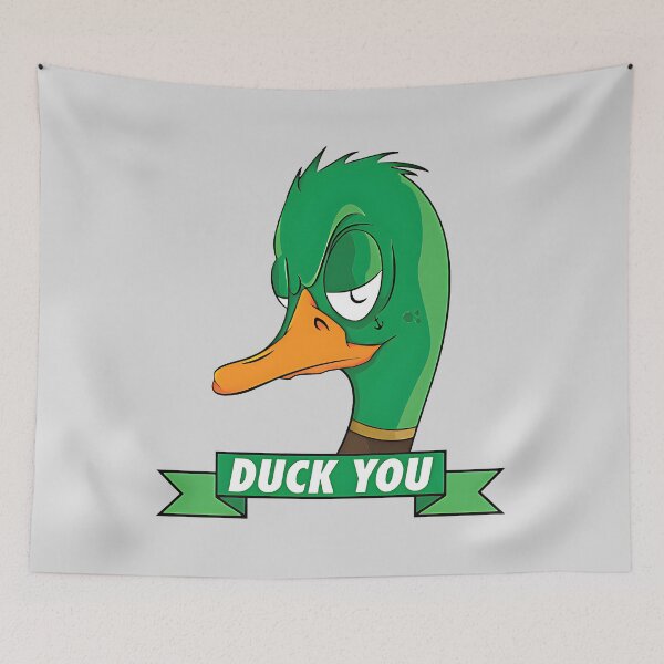 Item preview, Angry Duck Saying Duck You – Funny Sarcastic Duck Meme Art designed and sold by Creative Spark.