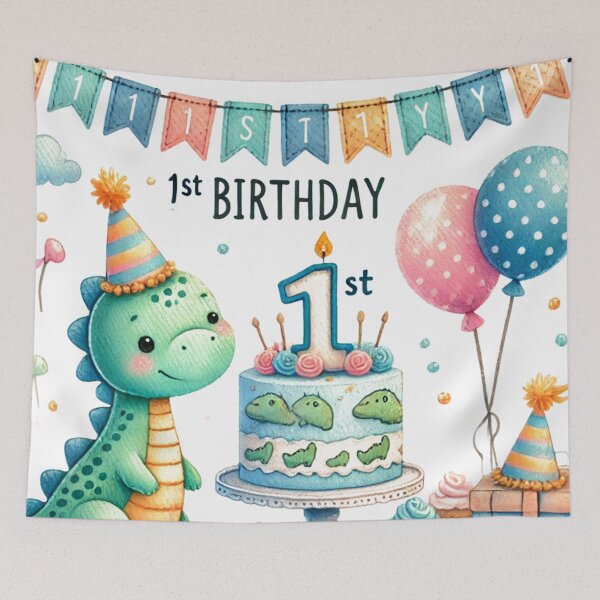 Item preview, 1st Birthday Cute Dinosaur Watercolor designed and sold by Monika Howarth.