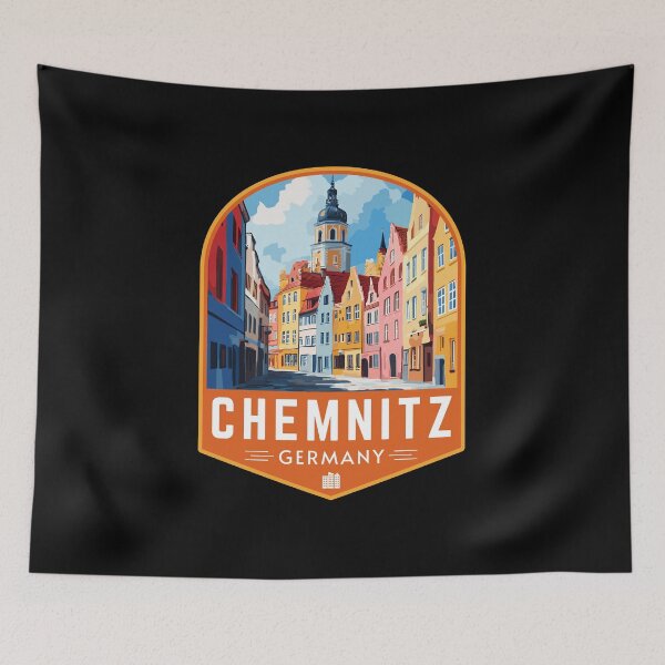 Item preview, Chemnitz in Saxony Germany Retro Travel Art Emblem designed and sold by MaateoDesign.
