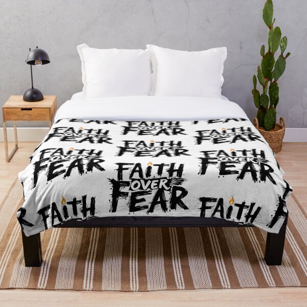 Item preview, Faith Over Fear - Christian Inspirational Typography Design designed and sold by Redblackman.
