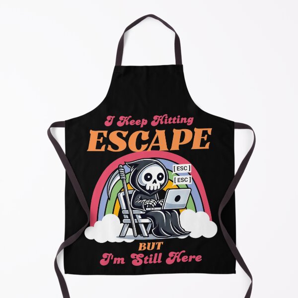 Item preview, Grim Reaper on Laptop - Funny "I Keep Hitting Escape" Meme designed and sold by Kawaii-n-Spice.