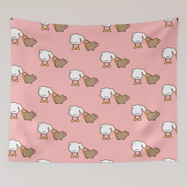 Item preview, Capybara Bitten by Duck – Funny Animal Meme Art designed and sold by Creative Spark.