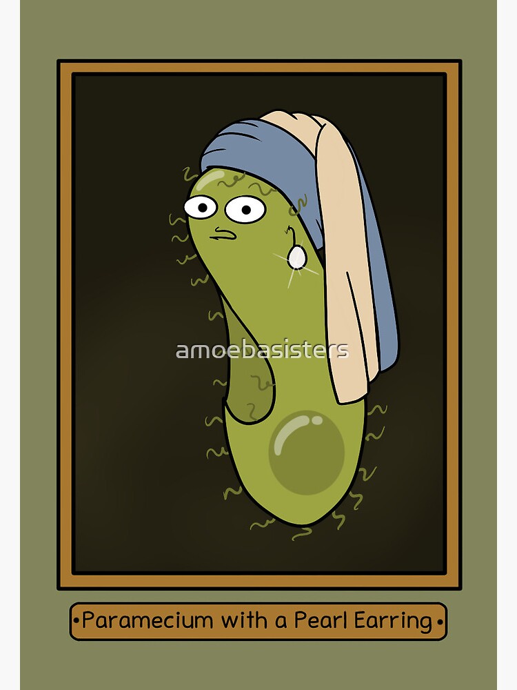 Thumbnail 2 of 2, Greeting Card, Paramecium with the Pearl Earring designed and sold by amoebasisters.