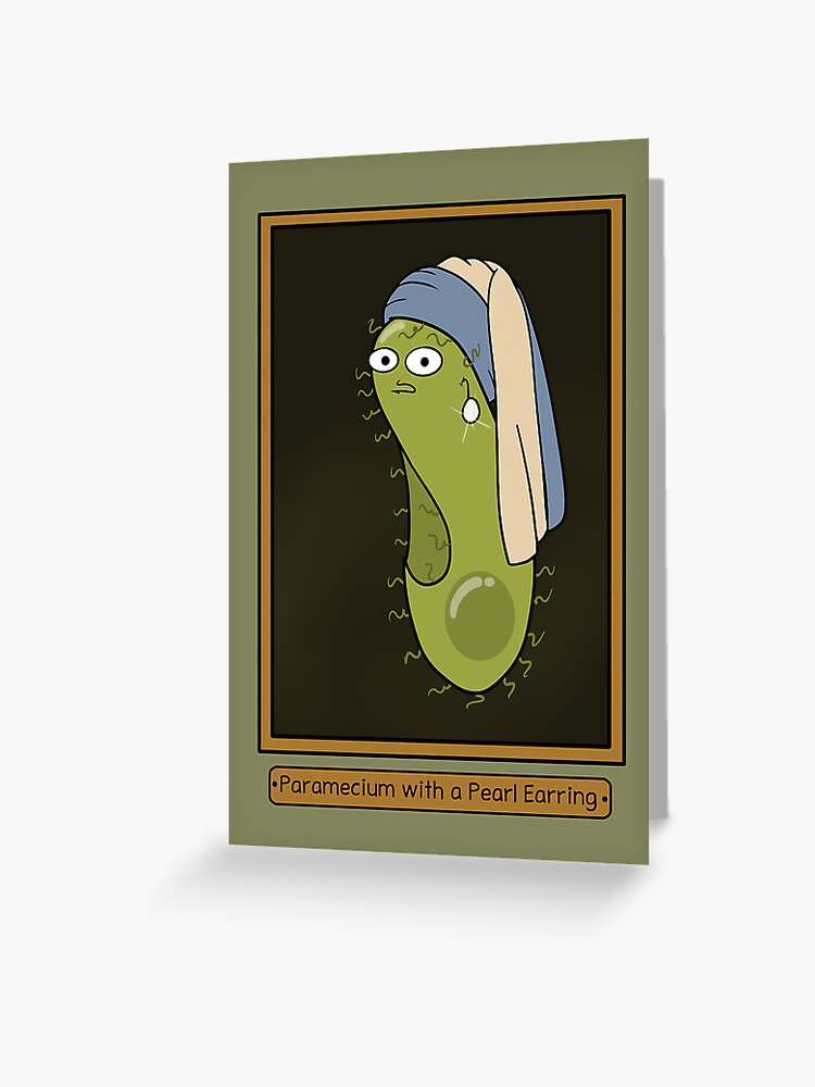 Thumbnail 1 of 2, Greeting Card, Paramecium with the Pearl Earring designed and sold by amoebasisters.