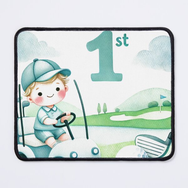 Item preview, 1st Birthday Cute Golfer Boy Watercolor designed and sold by Artbymonika.