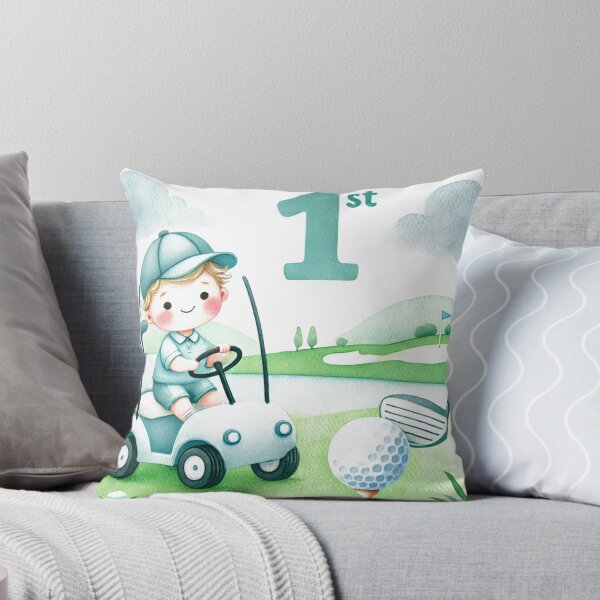 Item preview, 1st Birthday Cute Golfer Boy Watercolor designed and sold by Monika Howarth.